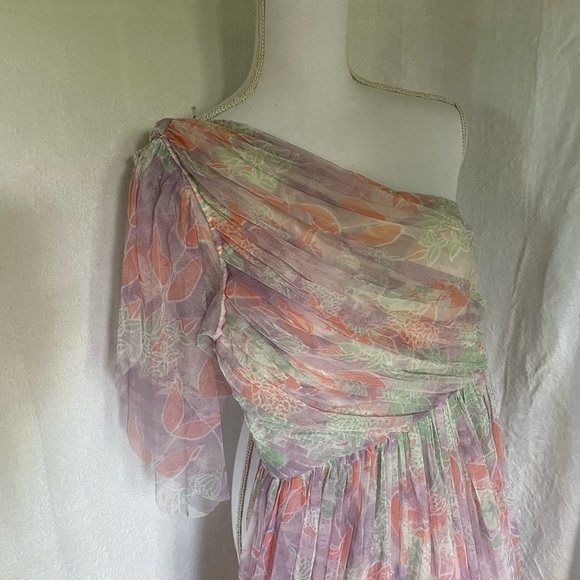 Anaya With Love ASOS Tulle One Shoulder Maxi Dress in Floral Print Size US 2 NWT - Picture 7 of 13